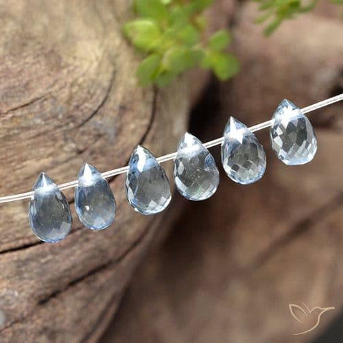 2.19ct Natural Pastel Blue Sapphire, Briolette, 4.5x2.9 mm