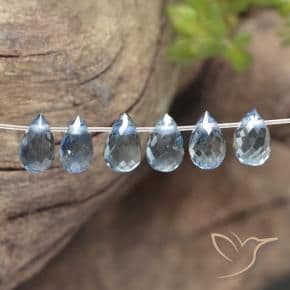 2.13ct Natural Light Blue Sapphire, Briolette, 4.6x3 mm