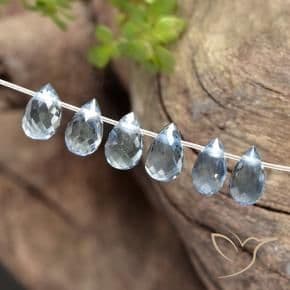 2.13ct Natural Light Blue Sapphire, Briolette, 4.6x3 mm