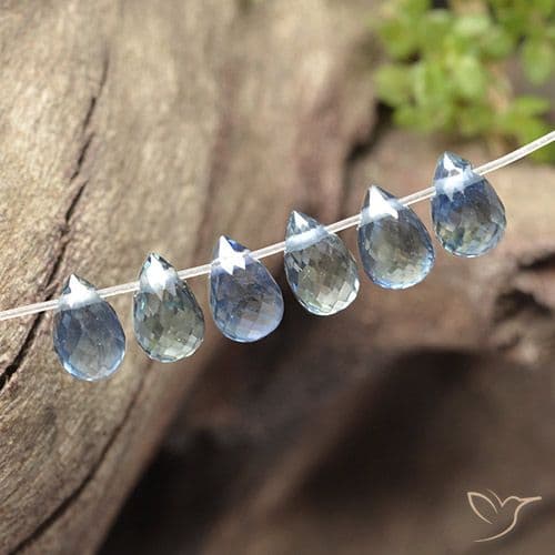 2.19ct Natural Pastel Blue Sapphire, Briolette, 4.5x2.9 mm