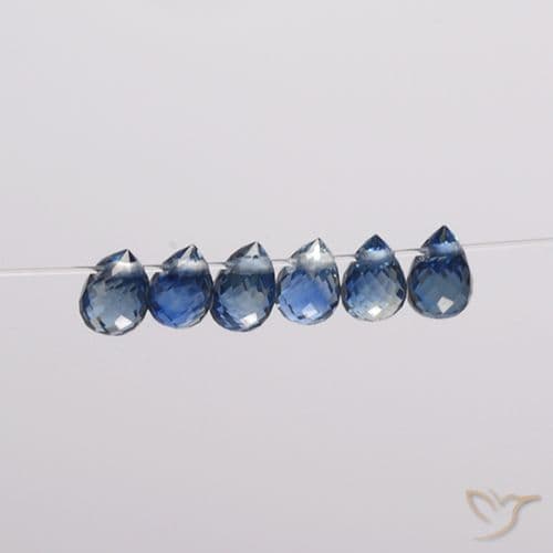 1.68ct Natural Navy Blue Sapphire, Briolette, 3.8x2.9 mm