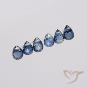 1.68ct Natural Navy Blue Sapphire, Briolette, 3.8x2.9 mm