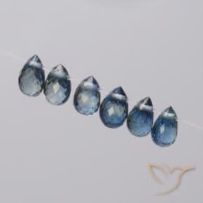 1.95ct Natural Navy Blue Sapphire, Briolette, 4.5x2.7 mm