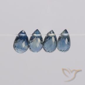 1.98ct Natural Navy Blue Sapphire, Briolette, 5.4x3.2 mm