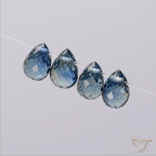 1.74ct Natural Navy Blue Sapphire, Briolette, 4.6x3.2 mm