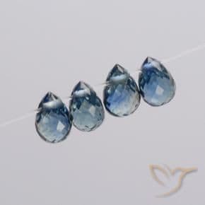 1.74ct Natural Navy Blue Sapphire, Briolette, 4.6x3.2 mm