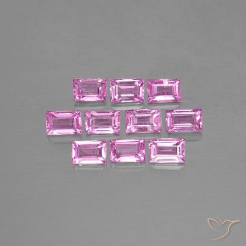 1.15ct Natural Light Pink Sapphire, Baguette, 3.2x2.1 mm