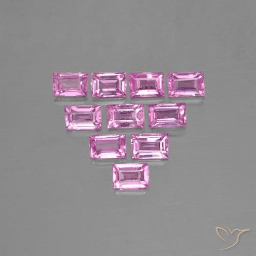 1.15ct Natural Light Pink Sapphire, Baguette, 3.2x2.1 mm