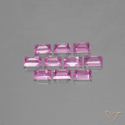 1.15ct Natural Light Pink Sapphire, Baguette, 3.2x2.1 mm