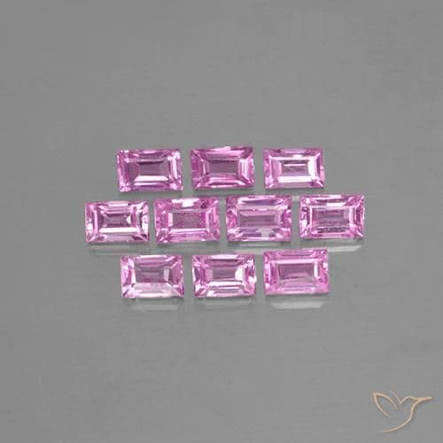 1.19ct Natural Light Pink Sapphire, Baguette, 3.2x2.1 mm