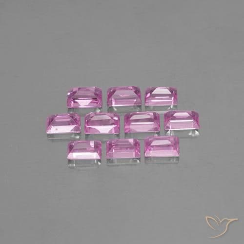 1.19ct Natural Light Pink Sapphire, Baguette, 3.2x2.1 mm