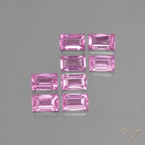 1.03ct Light Royal Purple Pink Sapphire, Baguette, 3.4x2.2 mm