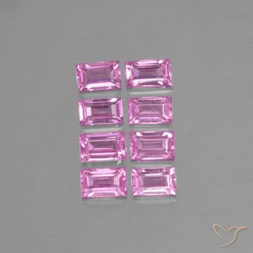 1.03ct Light Royal Purple Pink Sapphire, Baguette, 3.4x2.2 mm