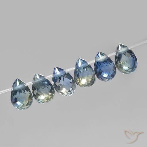 2.19ct Natural Pastel Blue Sapphire, Briolette, 4.5x2.9 mm