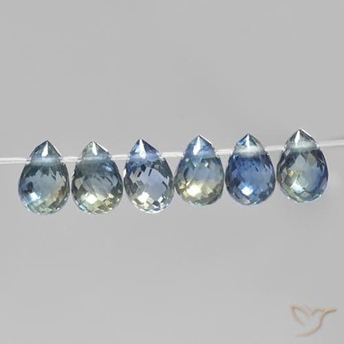 2.19ct Natural Pastel Blue Sapphire, Briolette, 4.5x2.9 mm