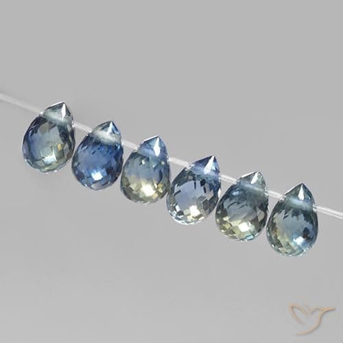 2.19ct Natural Pastel Blue Sapphire, Briolette, 4.5x2.9 mm