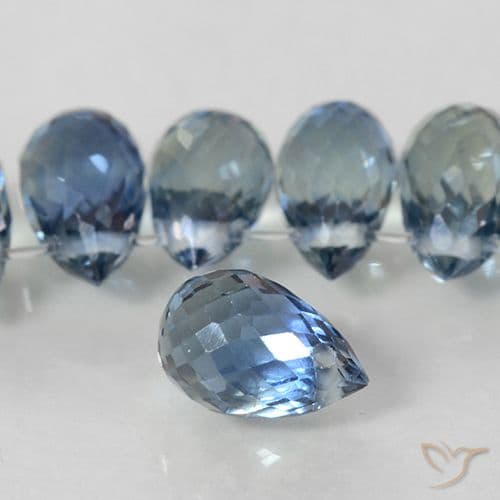 2.82ct Natural Dark Blue Sapphire, Briolette, 5.6x3.7 mm