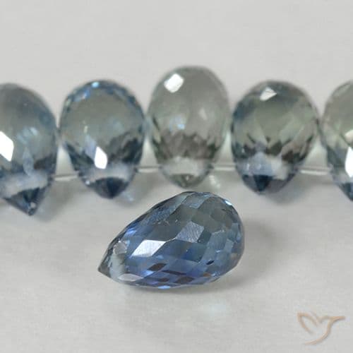 0.54ct Natural Teal Sapphire, Briolette, 5.6x3.4 mm