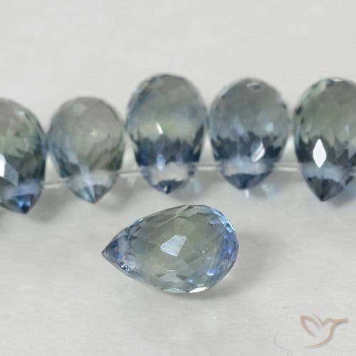0.55ct Natural Teal Sapphire, Briolette, 5.6x3.4 mm