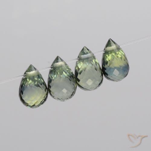 2.68ct Natural Multicolor Sapphire, Briolette, 5.7x3.5 mm