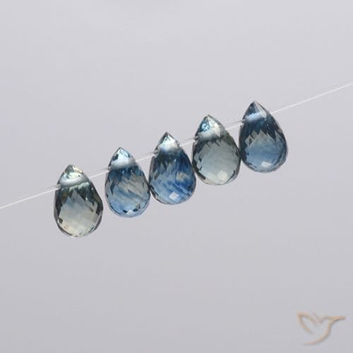 2.21ct Natural Navy Blue Sapphire, Briolette, 4.8x3.2 mm