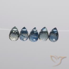 2.21ct Natural Navy Blue Sapphire, Briolette, 4.8x3.2 mm