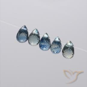 2.21ct Natural Navy Blue Sapphire, Briolette, 4.8x3.2 mm