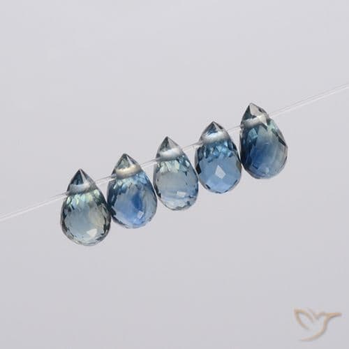 1.83ct Natural Pastel Blue Sapphire, Briolette, 4.8x2.8 mm