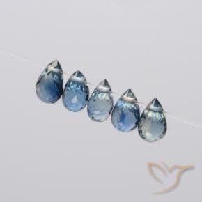 1.83ct Natural Pastel Blue Sapphire, Briolette, 4.8x2.8 mm