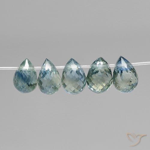 2.68ct Natural Light Blue Sapphire, Briolette, 4.7x3.2 mm
