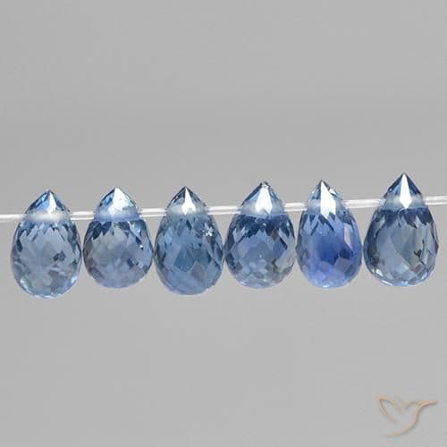 2.04ct Natural Light Blue Sapphire, Briolette, 4.5x2.9 mm