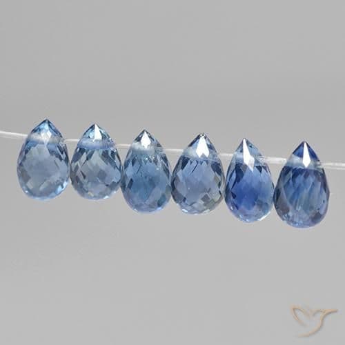 2.04ct Natural Light Blue Sapphire, Briolette, 4.5x2.9 mm