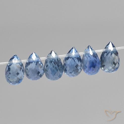 2.04ct Natural Light Blue Sapphire, Briolette, 4.5x2.9 mm