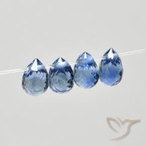 1.72ct Medium Dark Blue Sapphire, Briolette, 4.7x3.2 mm