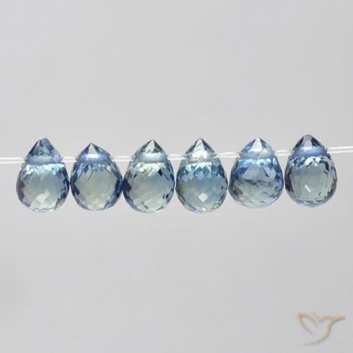 2.18ct Natural Light Blue Sapphire, Briolette, 4.6x3 mm