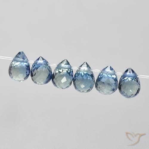 2.18ct Natural Light Blue Sapphire, Briolette, 4.6x3 mm