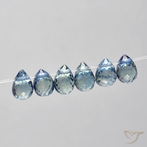 2.18ct Natural Light Blue Sapphire, Briolette, 4.6x3 mm