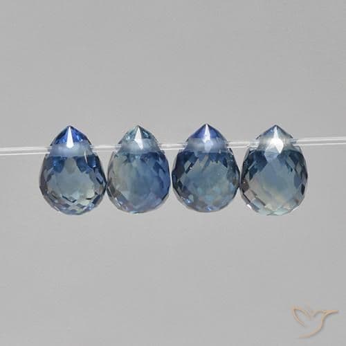 2.57ct Natural Deep Blue Sapphire, Briolette, 4x2.9 mm