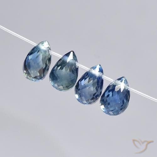 2.82ct Natural Dark Blue Sapphire, Briolette, 5.6x3.7 mm