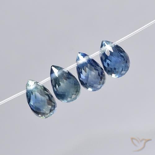 2.82ct Natural Dark Blue Sapphire, Briolette, 5.6x3.7 mm