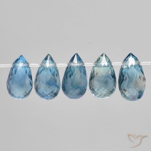 2.12ct Natural Blue Sapphire, Briolette, 5.4x3 mm