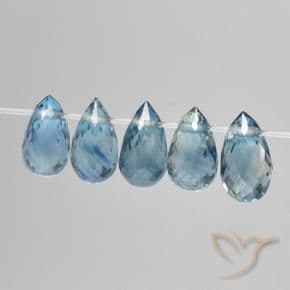 2.12ct Natural Blue Sapphire, Briolette, 5.4x3 mm