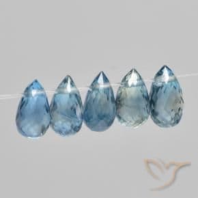 2.12ct Natural Blue Sapphire, Briolette, 5.4x3 mm