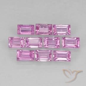 1.18ct Natural Light Pink Sapphire, Baguette, 3.3x2 mm
