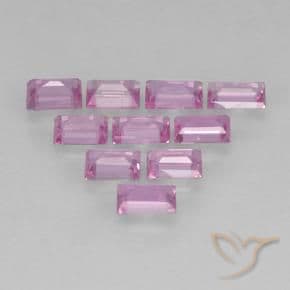1.18ct Natural Light Pink Sapphire, Baguette, 3.3x2 mm