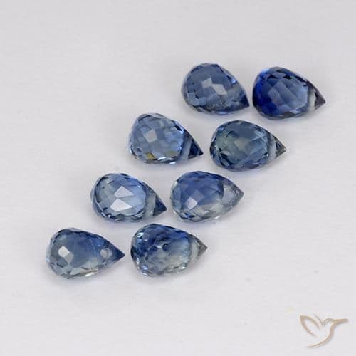 2.57ct Natural Deep Blue Sapphire, Briolette, 4x2.9 mm