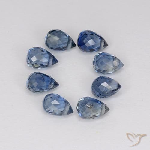 2.57ct Natural Deep Blue Sapphire, Briolette, 4x2.9 mm