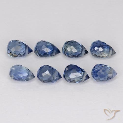 2.57ct Natural Deep Blue Sapphire, Briolette, 4x2.9 mm