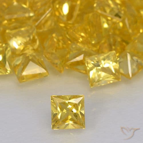0.15ct Natural Yellow Sapphire, Square, 2.7x2.7 mm