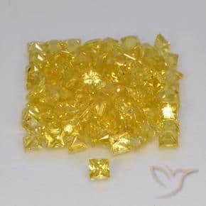 0.15ct Natural Yellow Sapphire, Square, 2.7x2.7 mm
